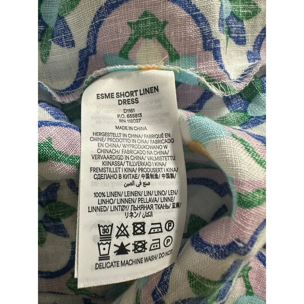 Boden Blue & Green Patterned Midi Dress - Picture 5 of 7